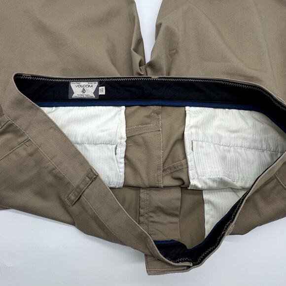 VTG Volcom Pants Mens Sz 36 Brown Chinos Skater True to This - Picture 8 of 11
